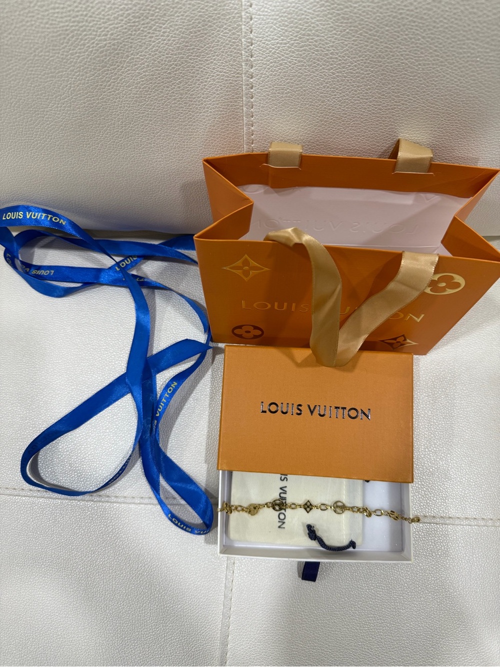 Louis Vuitton Gold Logo Link Bracelet